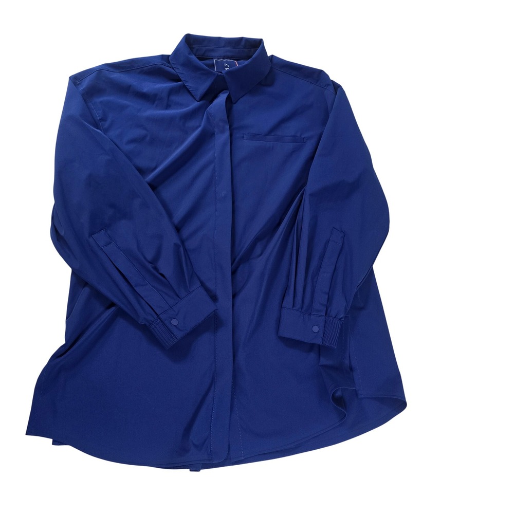 Nike 24.7 Dri-FIT Royal Blue Long Sleeve Button Up‎ Shirt HM8385-455 womens XS